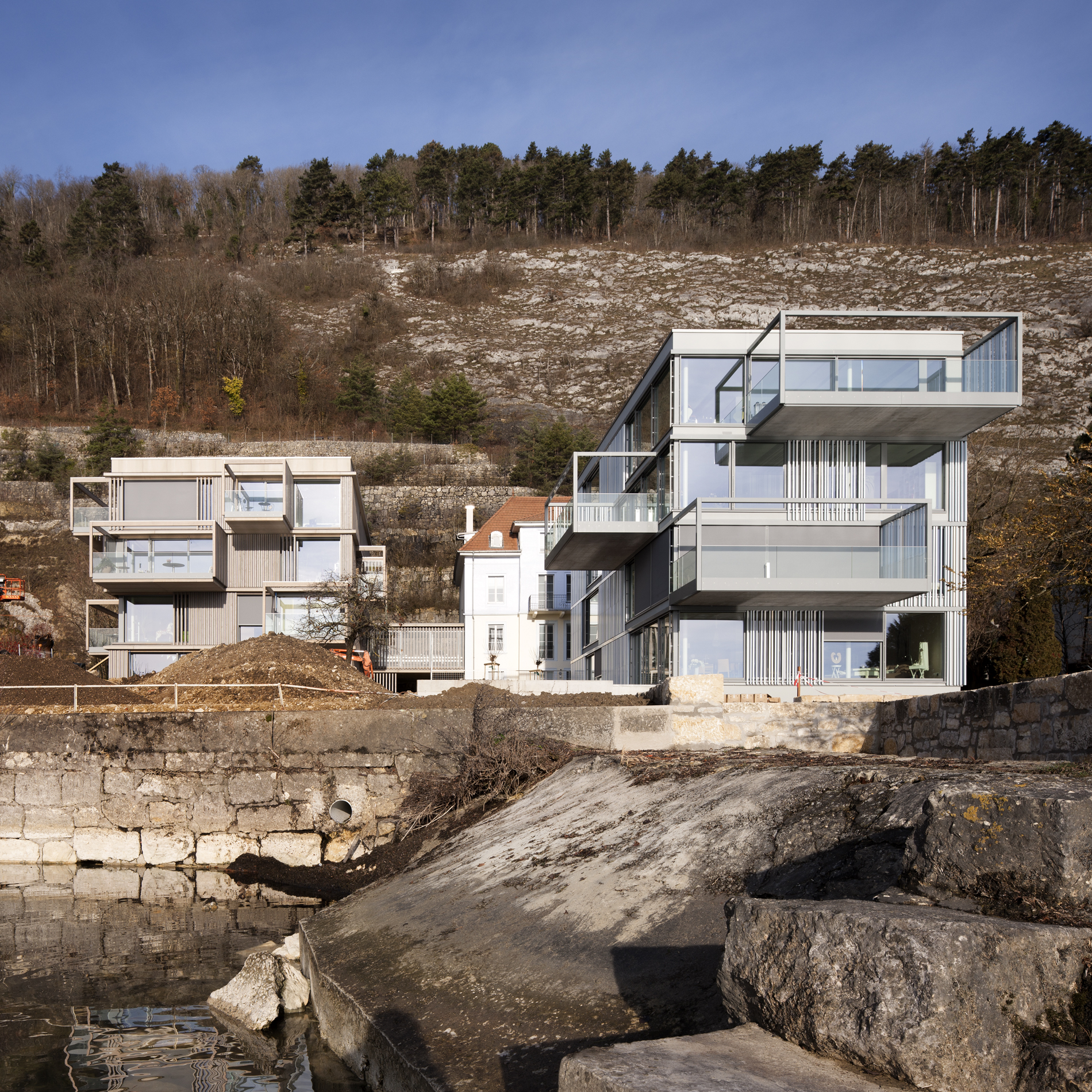 : Deux immeubles d'habitation au bord du lac, Bienne, bauzeit architekten