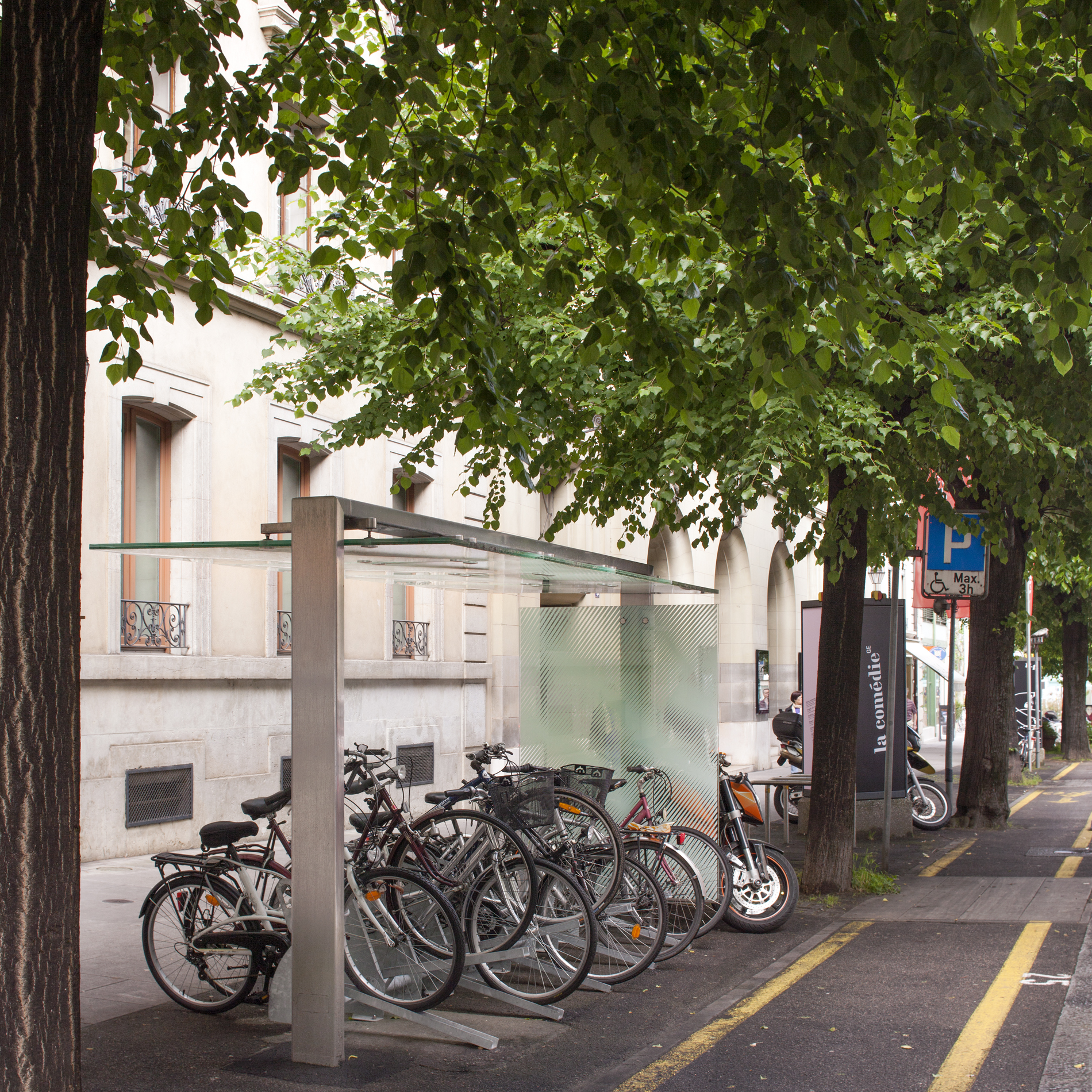 : Fahrradunterstand-System, Genf, bauzeit architekten